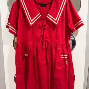 Lazy Oaf red sailor style dress